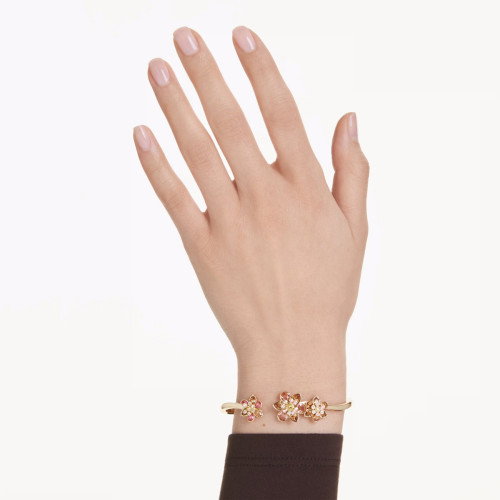Luxoia - Swarovski Idyllia Armreif Verschiedene Schliffe Blume Mehrfarbig Goldlegierungsschicht