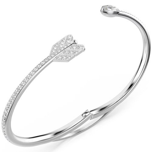 Luxoia - Swarovski Idyllia Armreif Verschiedene Schliffe Pfeil Weiss Rhodiniert