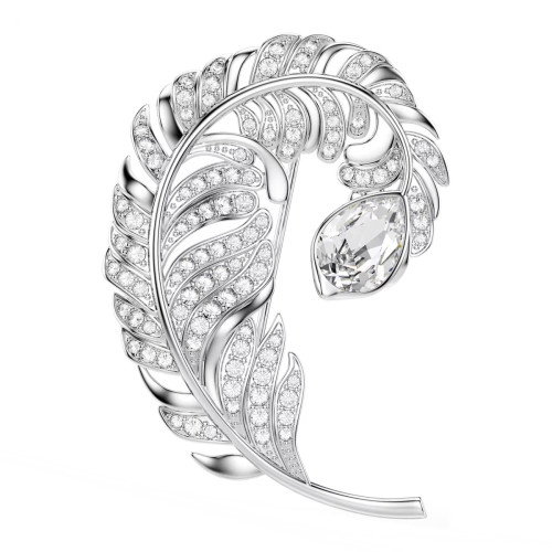 Luxoia - Swarovski Idyllia Brosche Verschiedene Schliffe Feder Rhodiniert - 5747549