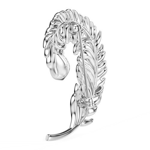 Luxoia - Swarovski Idyllia Brosche Verschiedene Schliffe Feder Rhodiniert - 5747549