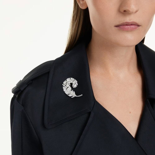 Luxoia - Swarovski Idyllia Brosche Verschiedene Schliffe Feder Rhodiniert - 5747549