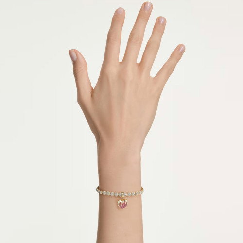 Luxoia - Swarovski Idyllia Charm Rundschliff Herz Rosa Goldlegierungsschicht - 5742953