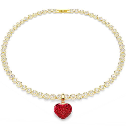 Luxoia - Swarovski Idyllia Charm Rundschliff Herz Rot Goldlegierungsschicht - 5742994