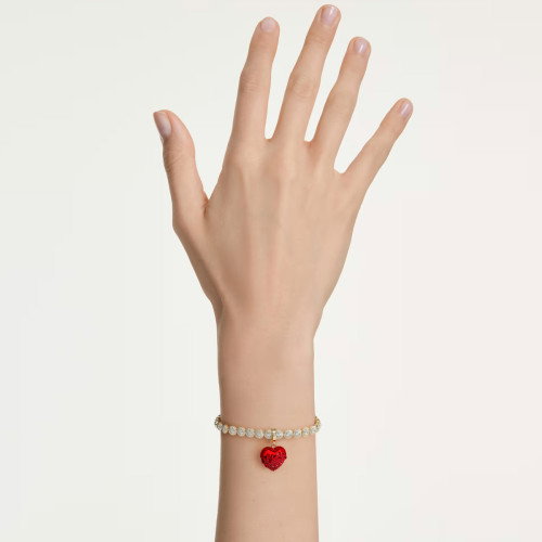 Luxoia - Swarovski Idyllia Charm Rundschliff Herz Rot Goldlegierungsschicht - 5742994
