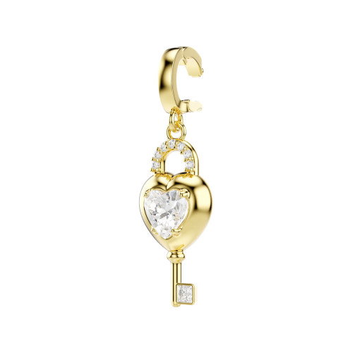 Luxoia - Swarovski Idyllia Charm Verschiedene Schliffe Herz mit Schlüssel Weiss Goldlegierungsschicht - 5742959