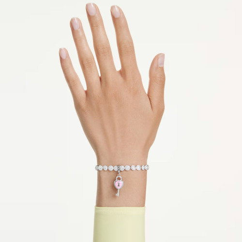 Luxoia - Swarovski Idyllia Charm Verschiedene Schliffe Herz mit Schlüssel Weiss Rhodiniert - 5742957