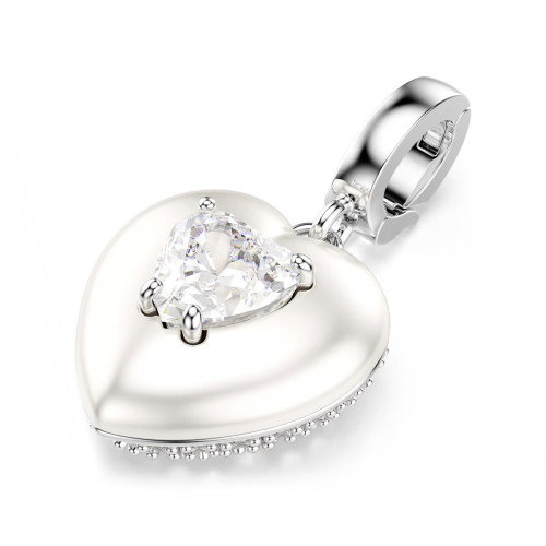 Luxoia - Swarovski Idyllia Charm Verschiedene Schliffe Perlfarbene Beschichtung Herz Weiss Rhodiniert - 5742960