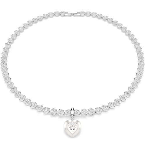 Luxoia - Swarovski Idyllia Charm Verschiedene Schliffe Perlfarbene Beschichtung Herz Weiss Rhodiniert - 5742960