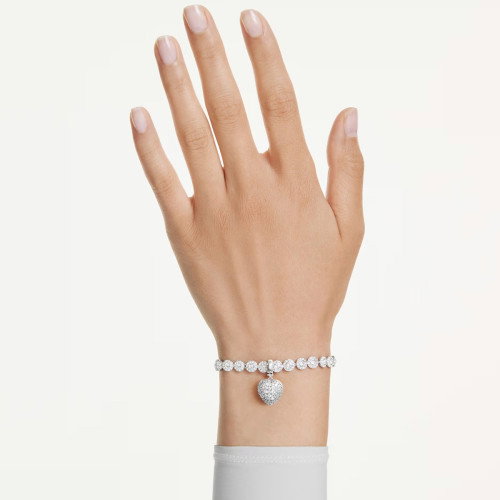 Luxoia - Swarovski Idyllia Charm Verschiedene Schliffe Perlfarbene Beschichtung Herz Weiss Rhodiniert - 5742960