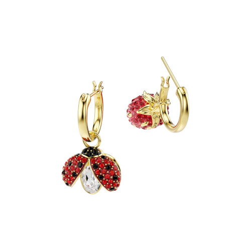 Luxoia - Swarovski Idyllia Drop Ohrhänger Set Marienkäfer Glücksklee Erdbeere Mehrfarbig Goldlegierungsschicht - 5742681
