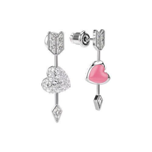 Luxoia - Swarovski Idyllia Drop Ohrhänger Verschiedene Schliffe Herz mit Pfeil Weiss Rhodiniert - 5749602
