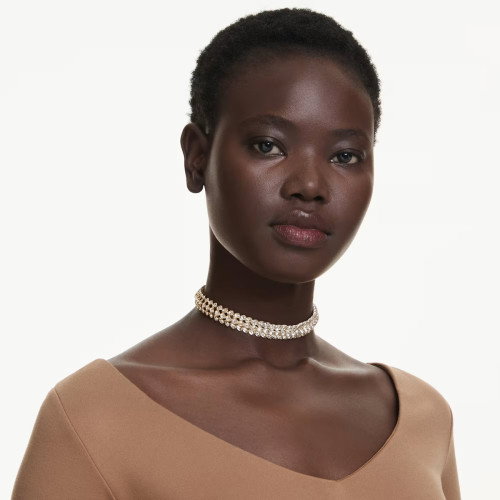 Luxoia - Swarovski Idyllia Halsband Oval Schliff Weiss Goldlegierungsschicht - 5723541