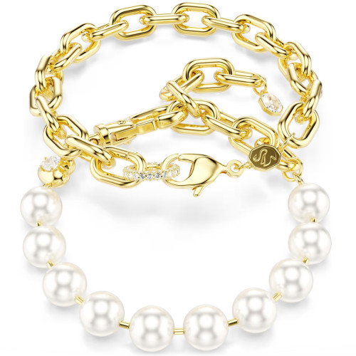 Luxoia - Swarovski Idyllia Halskette Kristallperle Weiss Goldlegierungsschicht - 5743993
