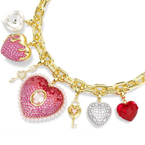 Luxoia - Swarovski Idyllia Halskette Verschiedene Schliffe Herz Schlüssel Mehrfarbig Goldlegierungsschicht - 5742956