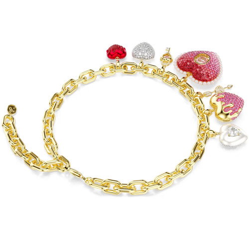 Luxoia - Swarovski Idyllia Halskette Verschiedene Schliffe Herz Schlüssel Mehrfarbig Goldlegierungsschicht - 5742956