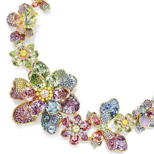 Luxoia - Swarovski Idyllia Halskette Verschiedene Schliffe Pavé Blume Mehrfarbig Goldlegierungsschicht - 5717157