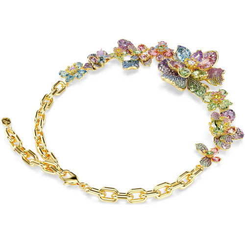 Luxoia - Swarovski Idyllia Halskette Verschiedene Schliffe Pavé Blume Mehrfarbig Goldlegierungsschicht - 5717157
