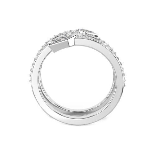 Luxoia - Swarovski Idyllia Motiv Ring Verschiedene Schliffe Pfeil Weiss Rhodiniert