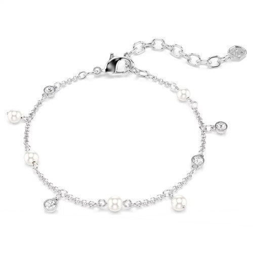 Luxoia - Swarovski Imber Armband Kristallperle Rundschliff Weiss Rhodiniert - 5754242
