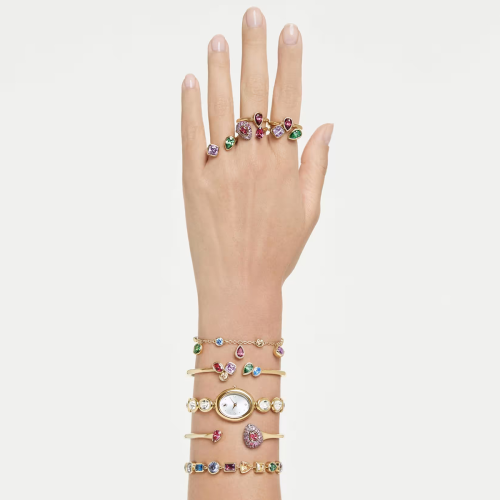 Luxoia - Swarovski Imber Armreif Verschiedene Schliffe Mehrfarbig 18K goldbeschichtet