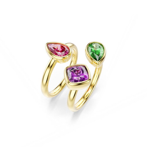 Luxoia - Swarovski Imber Cocktail Ring Set Verschiedene Schliffe Mehrfarbig 18K goldbeschichtet