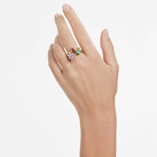 Luxoia - Swarovski Imber Cocktail Ring Set Verschiedene Schliffe Mehrfarbig 18K goldbeschichtet