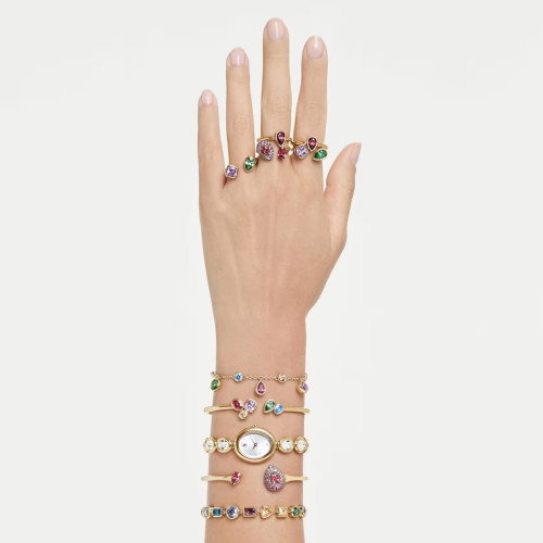Luxoia - Swarovski Imber Cocktail Ring Set Verschiedene Schliffe Mehrfarbig 18K goldbeschichtet