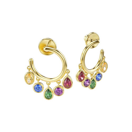 Luxoia - Swarovski Imber Kreolen Verschiedene Schliffe Mehrfarbig 18K goldbeschichtet - 5753263