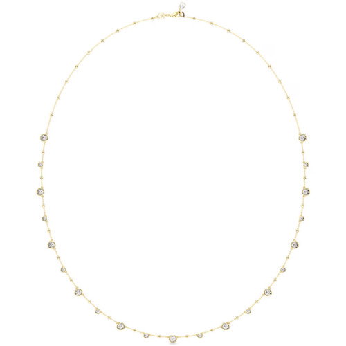 Luxoia - Swarovski Imber lange Halskette Rundschliff Weiss Goldlegierungsschicht - 5680091