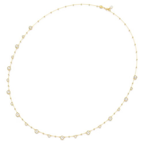 Luxoia - Swarovski Imber lange Halskette Rundschliff Weiss Goldlegierungsschicht - 5680091