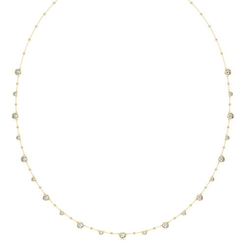 Luxoia - Swarovski Imber lange Halskette Rundschliff Weiss Goldlegierungsschicht - 5680091