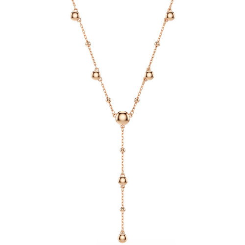 Luxoia - Swarovski Imber Y Halskette Rundschliff Weiss 18K roségoldbeschichtet - 5763813