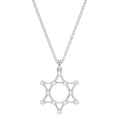 Luxoia - Swarovski Insigne Halskette Rundschliff Stern Weiss Rhodiniert - 5677156