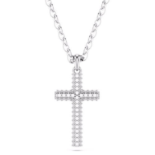 Luxoia - Swarovski Insigne Halskette Pavé Kreuz Weiss Rhodiniert - 5675577