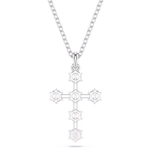 Luxoia - Swarovski Insigne Halskette Rundschliff Kreuz Weiss Rhodiniert - 5675576