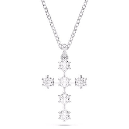 Luxoia - Swarovski Insigne Halskette Rundschliff Kreuz Weiss Rhodiniert - 5675576