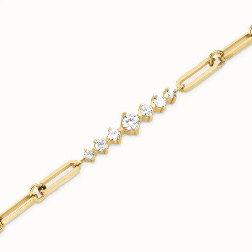 Luxoia - Rosefield Graduated Crystal Bar Paperclip Armband - JBCBG-J1023