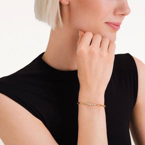 Luxoia - Rosefield Graduated Crystal Bar Paperclip Armband - JBCBG-J1023