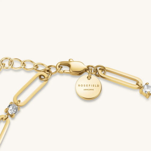 Luxoia - Rosefield Round Crystals and Paperclip Armband - JBRCG-J1024