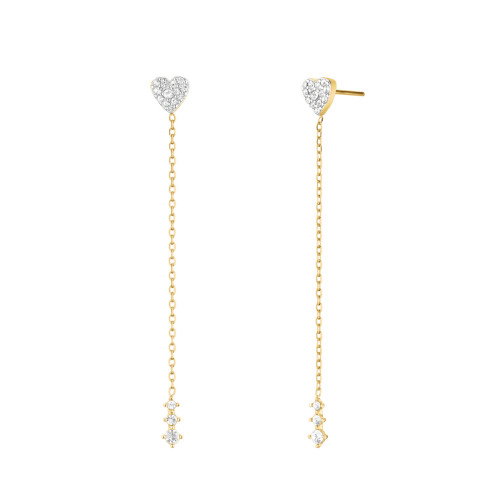 Luxoia - Rosefield Heart Long Ohrstecker - JEHLG-J1277