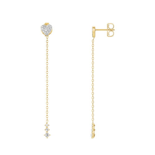 Luxoia - Rosefield Heart Long Ohrstecker - JEHLG-J1277
