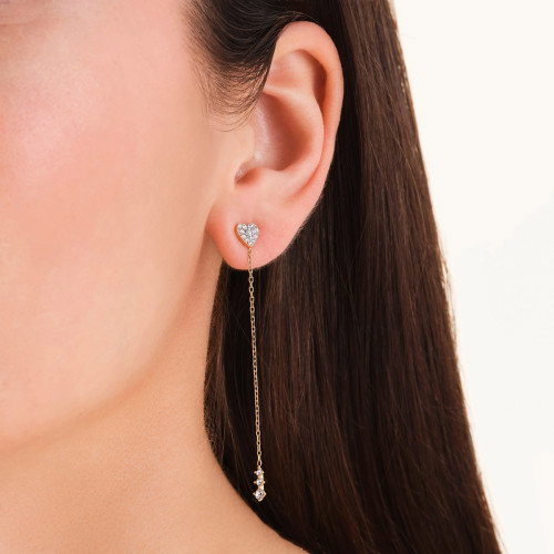 Luxoia - Rosefield Heart Long Ohrstecker - JEHLG-J1277