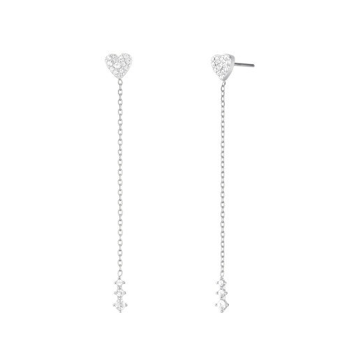 Luxoia - Rosefield Heart Long Ohrstecker - JEHLS-J1321