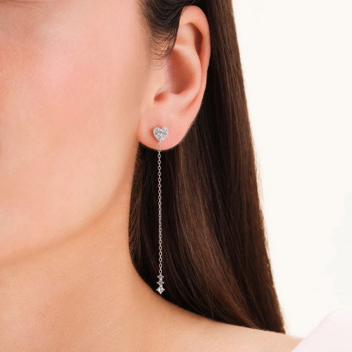 Luxoia - Rosefield Heart Long Ohrstecker - JEHLS-J1321