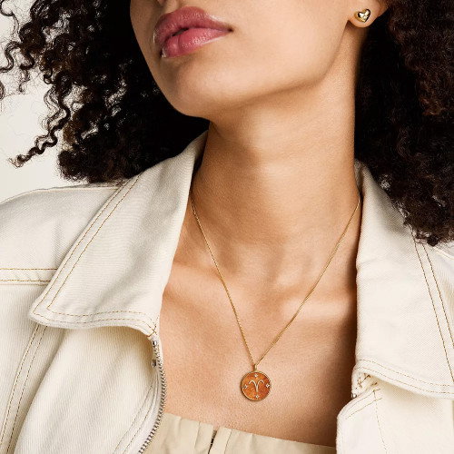 Luxoia - Fossil Zodiac Aries Halskette - JF04838710