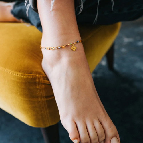 Luxoia - Julie Julsen Flower Colour Beads Fusskette - JJAC31058G