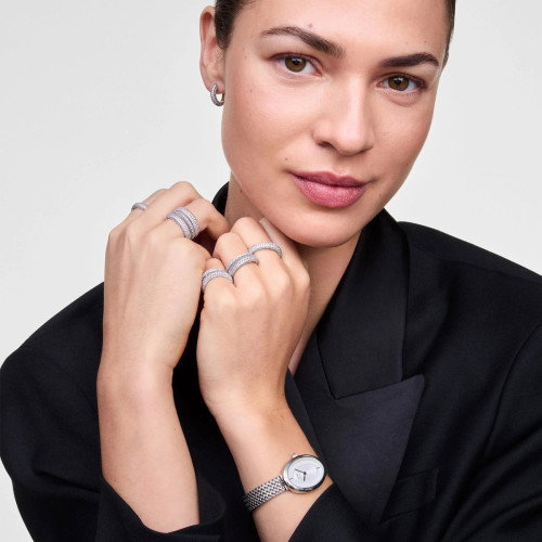 Luxoia - Daniel Wellington Juliette Braided Mesh White Sunray Silver - DW00100884