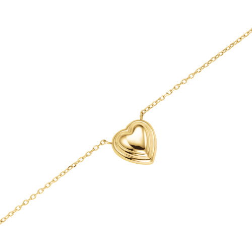 Luxoia - Rosefield Mini Ridged Puffy Heart Halskette - JNPHG-J1008