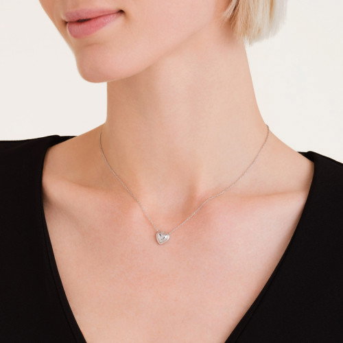 Luxoia - Rosefield Mini Ridged Puffy Heart Halskette - JNPHS-J1009