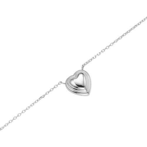 Luxoia - Rosefield Mini Ridged Puffy Heart Halskette - JNPHS-J1009